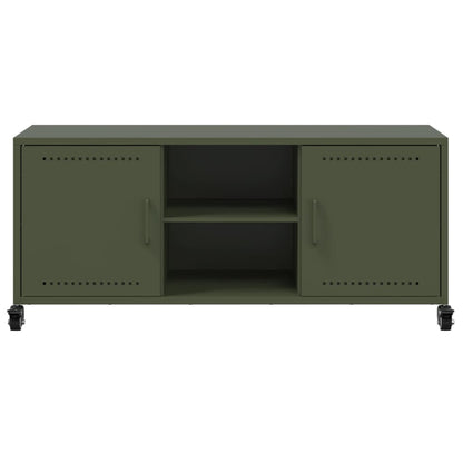 Tv Skříňka Olivově 100,5 X 39 X 43,5 Cm Ocel