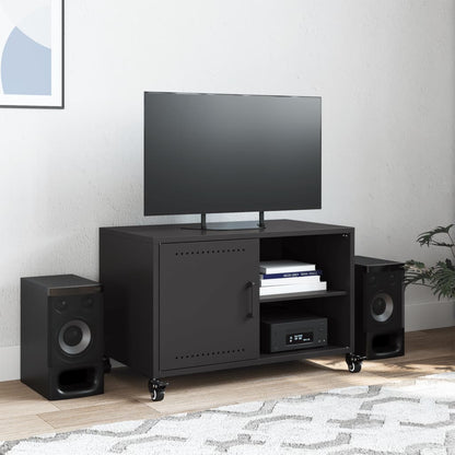 Tv Skříňka Černá 68 X 39 X 43,5 Cm Ocel