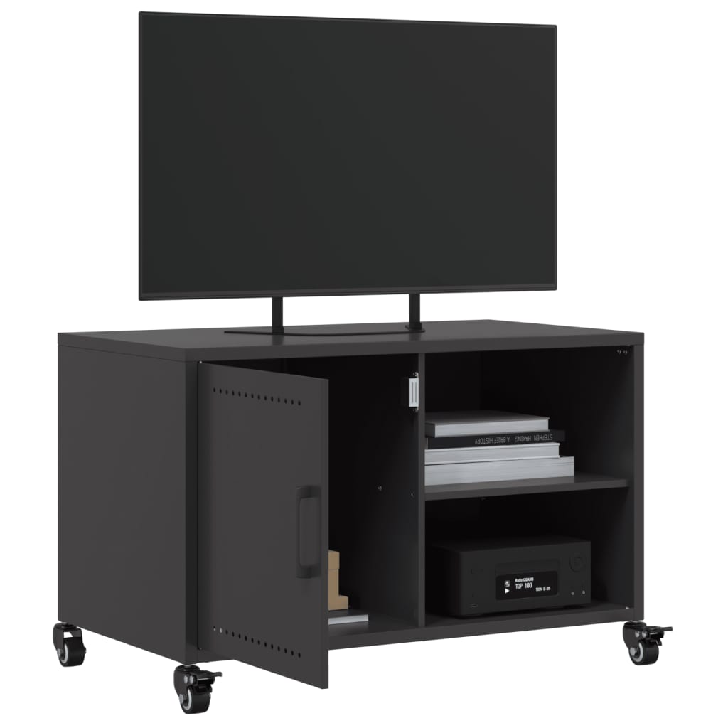 Tv Skříňka Černá 68 X 39 X 43,5 Cm Ocel