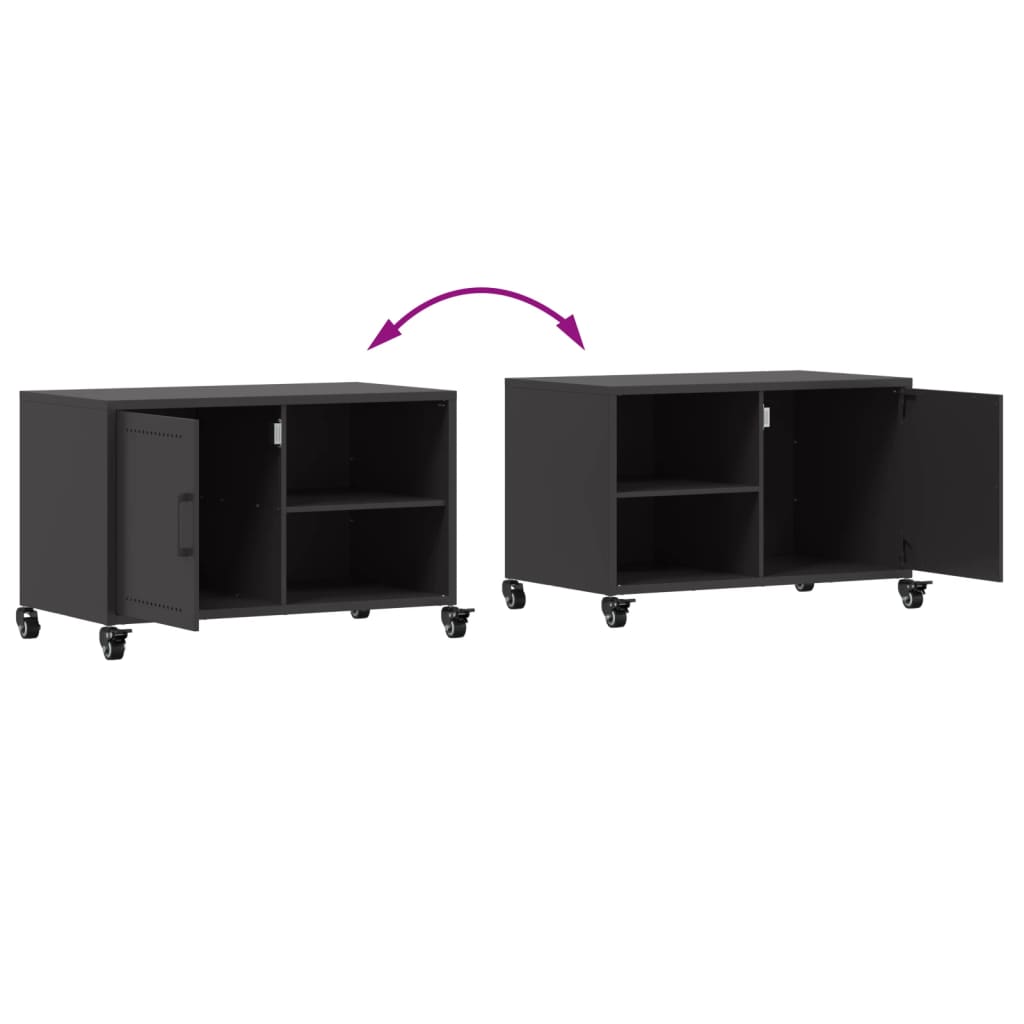 Tv Skříňka Černá 68 X 39 X 43,5 Cm Ocel