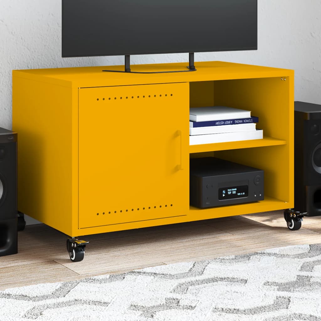Tv Skříňka Černá 68 X 39 X 43,5 Cm Ocel