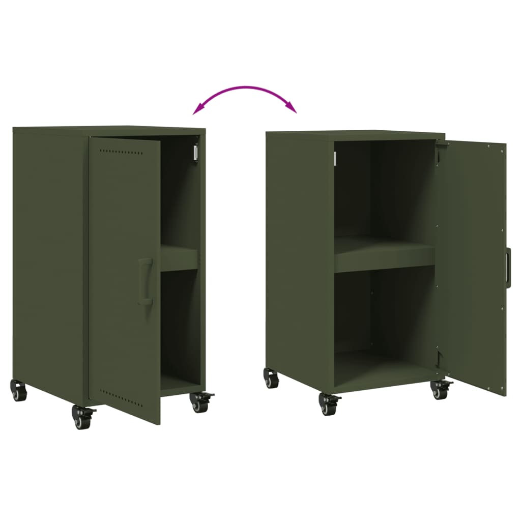 Příborník Olivově Zelený 36 X 39 X 72 Cm Ocel