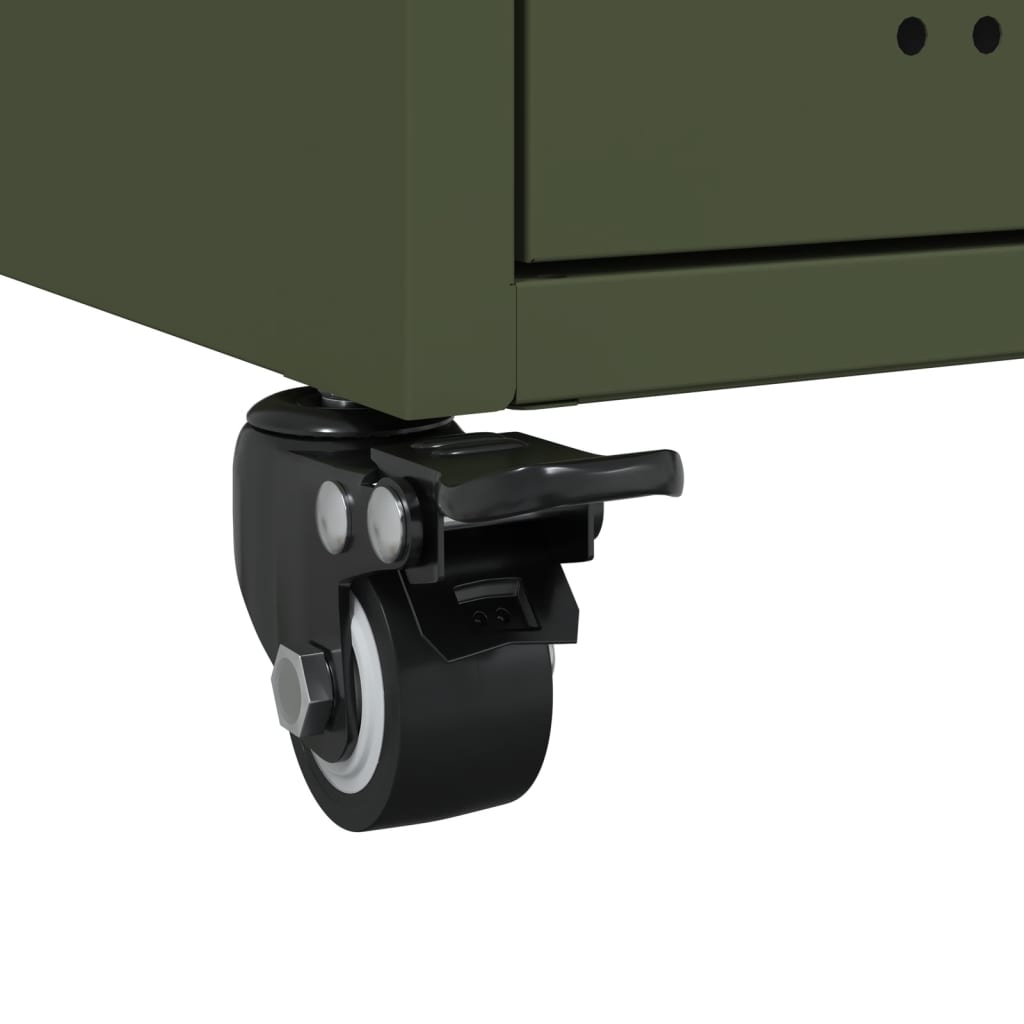 Příborník Olivově Zelený 36 X 39 X 72 Cm Ocel