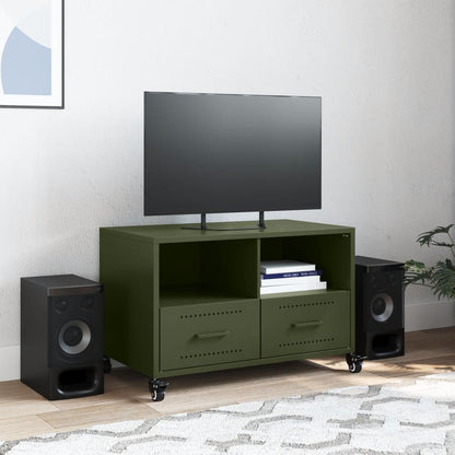 Tv Skříňka Olivově 68 X 39 X 43,5 Cm Ocel