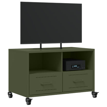 Tv Skříňka Olivově 68 X 39 X 43,5 Cm Ocel