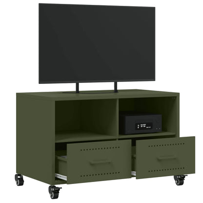 Tv Skříňka Olivově 68 X 39 X 43,5 Cm Ocel