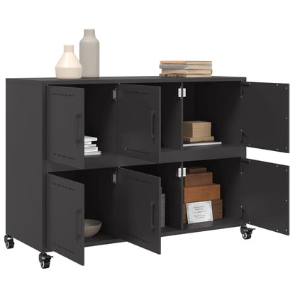 Příborník Černý 100,5 X 39 X 72 Cm Ocel