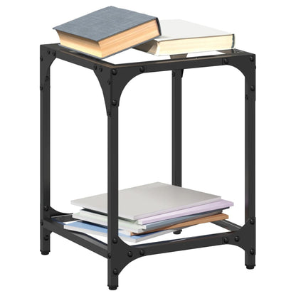 Konferenční Stolky Průhledná Skleněná Deska 2Ks 40X40X40Cm Ocel