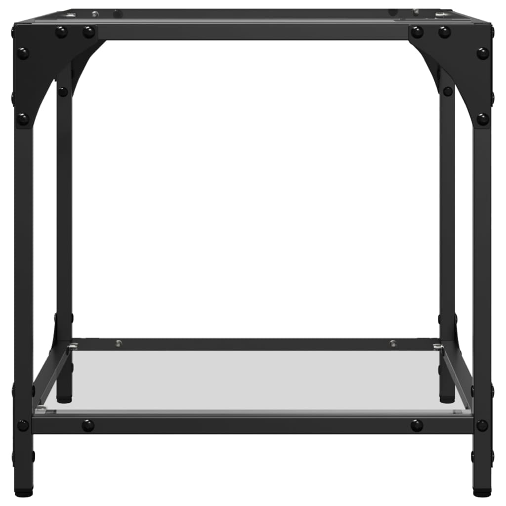 Konferenční Stolky Průhledná Skleněná Deska 2Ks 40X40X40Cm Ocel