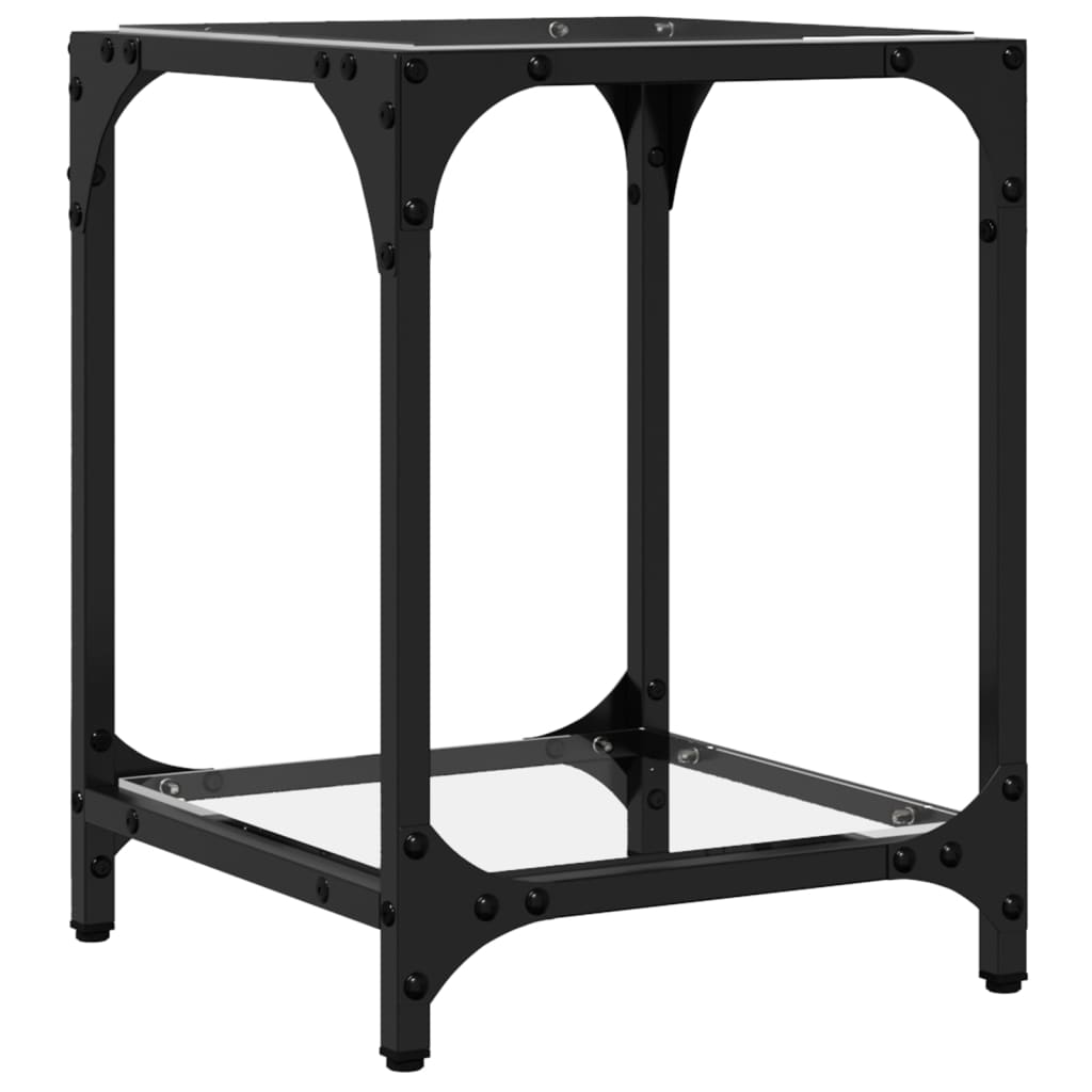 Konferenční Stolky Průhledná Skleněná Deska 2Ks 40X40X40Cm Ocel