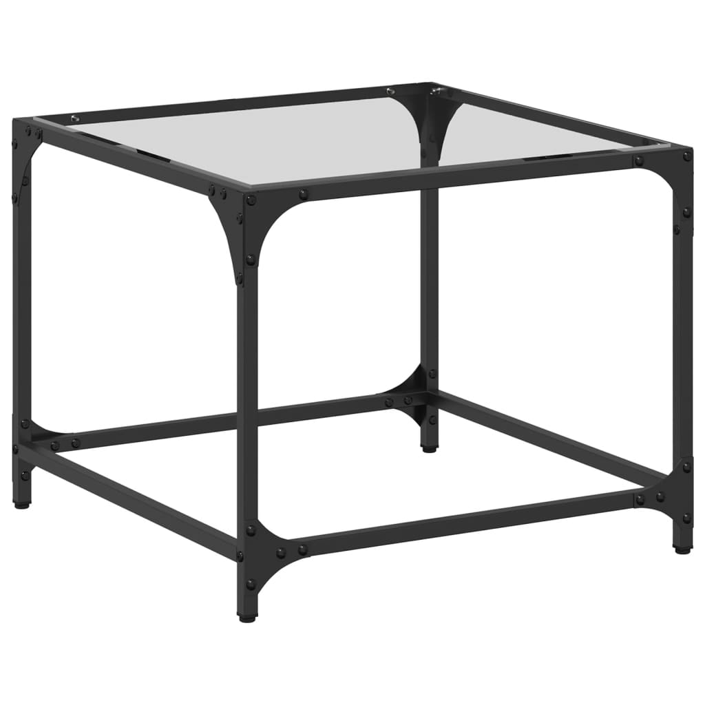 Konferenční Stolky Průhledná Skleněná Deska 2Ks 40X40X40Cm Ocel