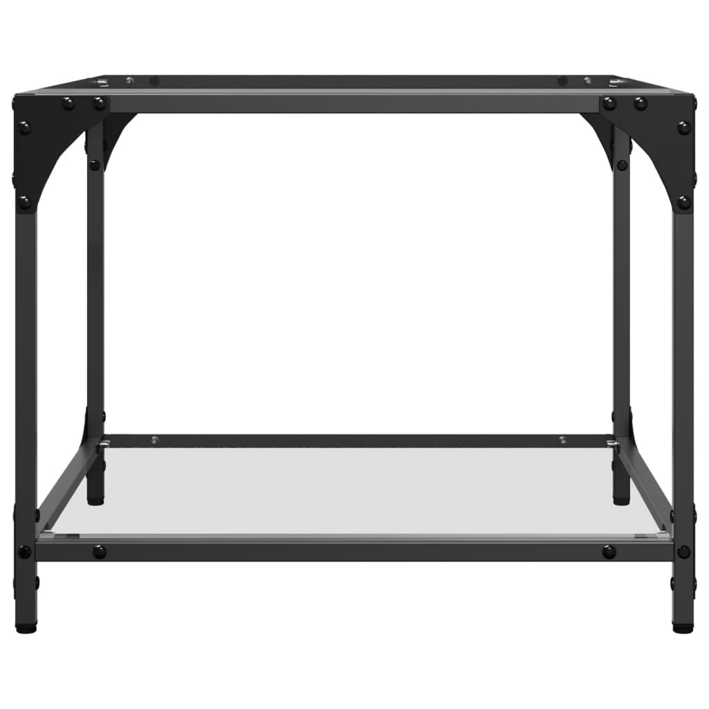Konferenční Stolky Průhledná Skleněná Deska 2Ks 50X50X40Cm Ocel
