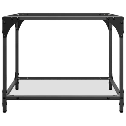Konferenční Stolky Průhledná Skleněná Deska 2Ks 50X50X40Cm Ocel