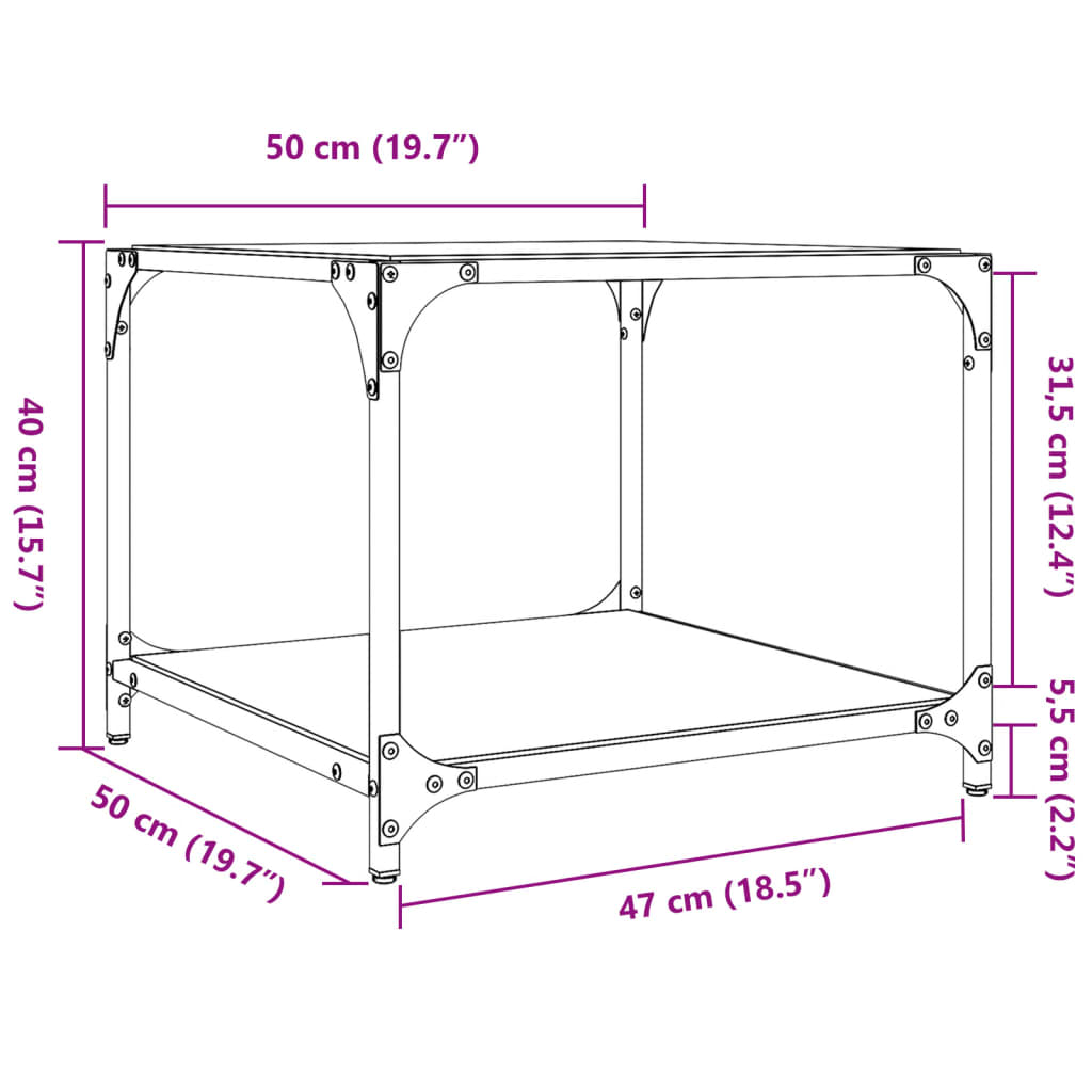 Konferenční Stolek Černá Skleněná Deska Ocel
