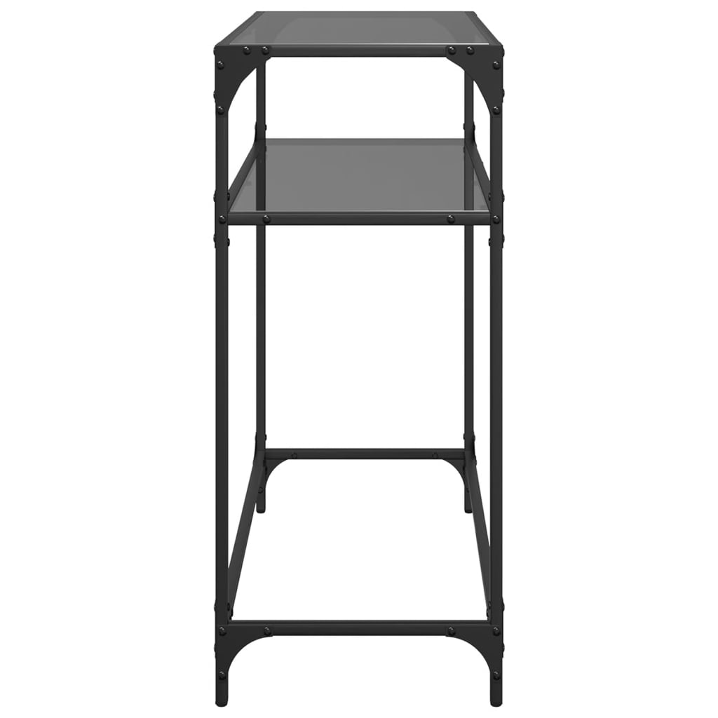 Konzolový Stolek S Černou Skleněnou Deskou Ocel