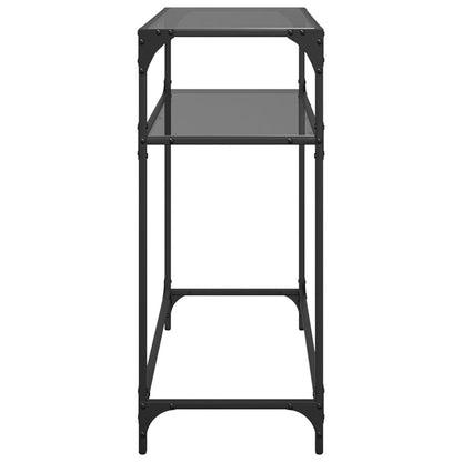 Konzolový Stolek S Černou Skleněnou Deskou Ocel