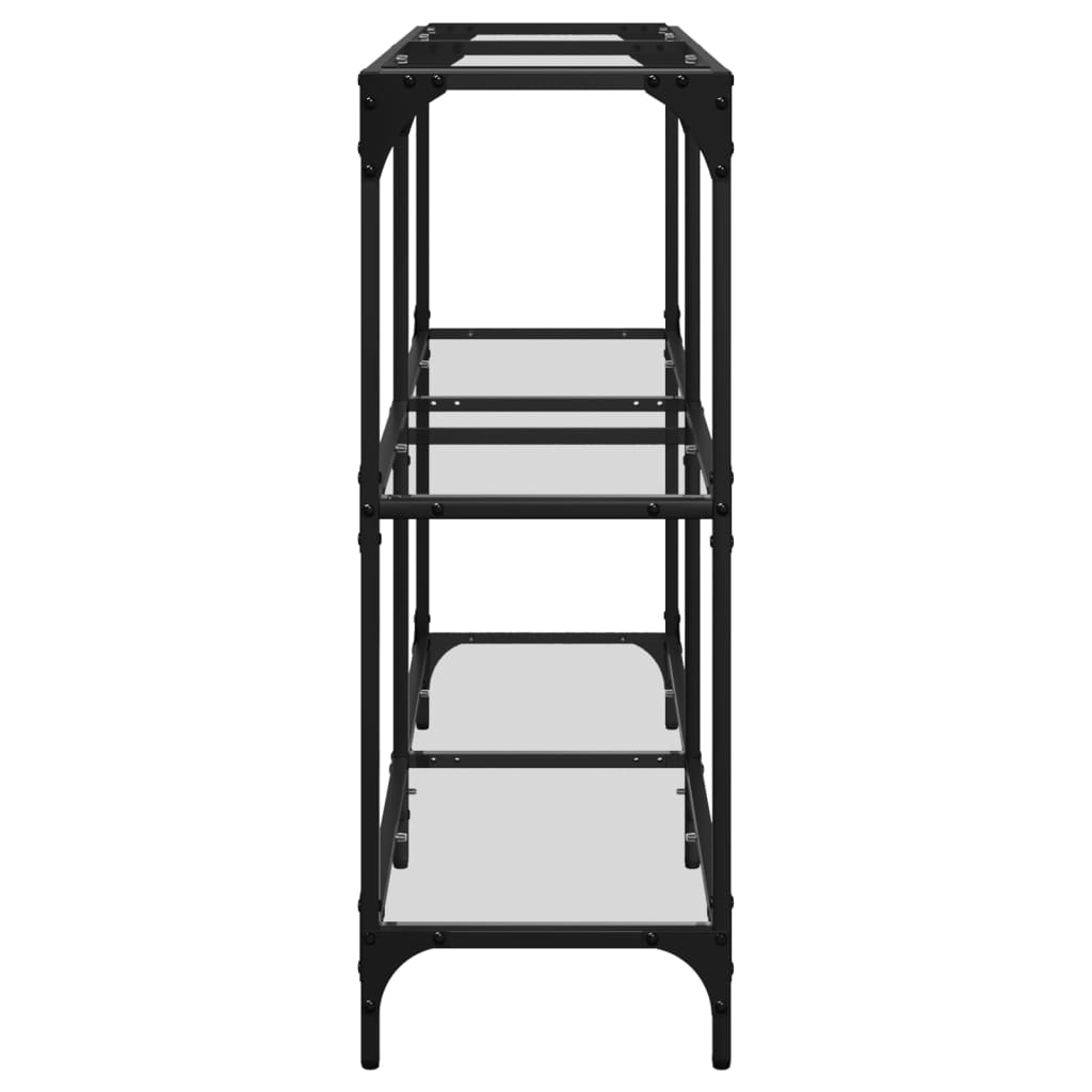 Konzolový Stolek Průhledná Skleněná Deska 118,5X30X81 Cm Ocel