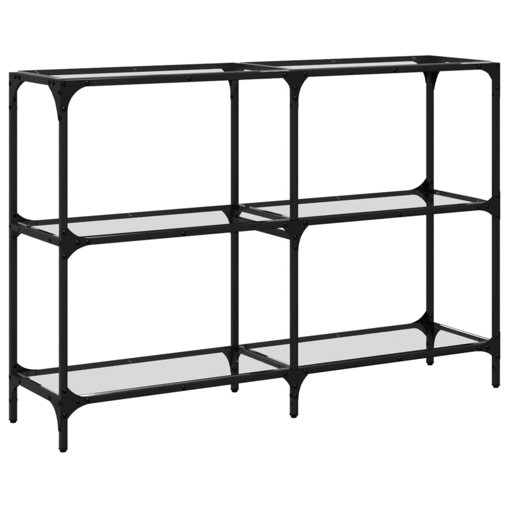 Konzolový Stolek Průhledná Skleněná Deska 118,5X30X81 Cm Ocel