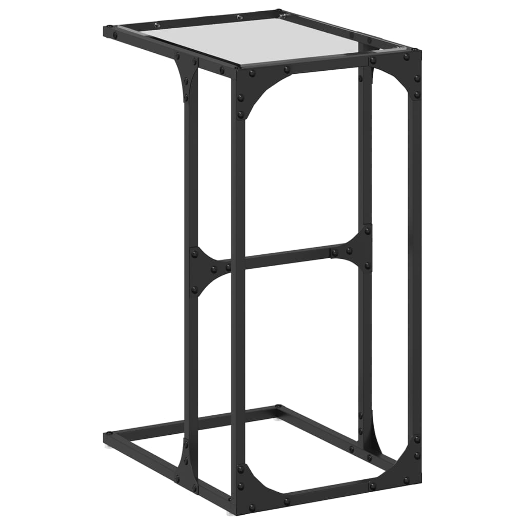 Odkládací Stolek S Průhledným Sklem 40 X 30 X 61,5 Cm Ocel