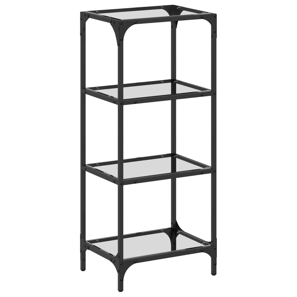 Úložný Regál S Průhlednou Skleněnou Deskou 40X30X195 Cm Ocel