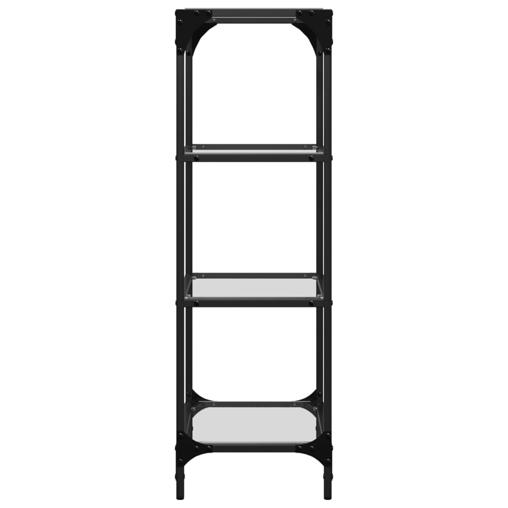 Úložný Regál S Průhlednou Skleněnou Deskou 40X30X195 Cm Ocel