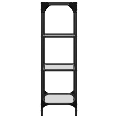 Úložný Regál S Průhlednou Skleněnou Deskou 40X30X195 Cm Ocel