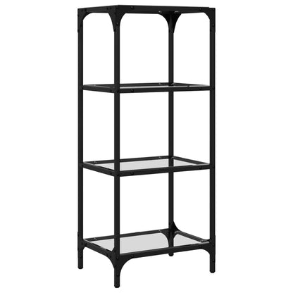 Úložný Regál S Průhlednou Skleněnou Deskou 40X30X195 Cm Ocel