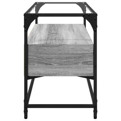 Tv Skříňka Se Skleněnou Deskou Šedá Sonoma 98X35X51 Cm Kompozit
