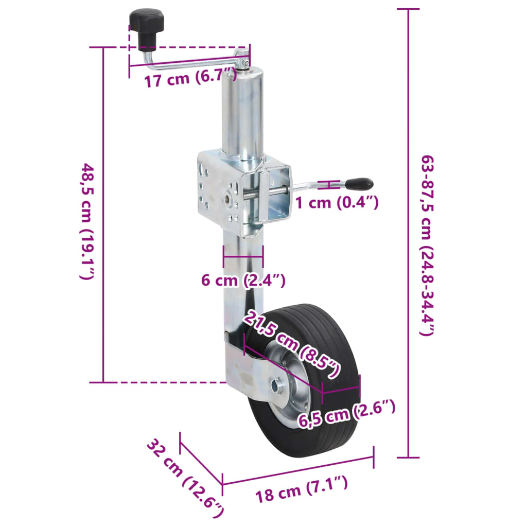 Opěrné Kolo Pro Přívěs S Dělenou Svorkou 60 Mm Pozinkovaná Ocel