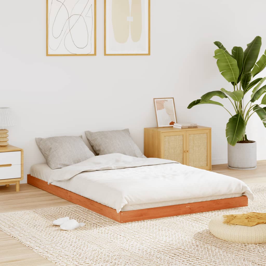 Rám Postele Bílý Small Double Masivní Borové Dřevo