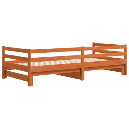 Válenda S Přistýlkou Voskově Hnědá 90 X 200 Cm Masivní Borovice