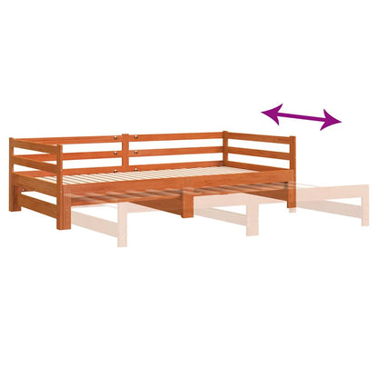 Válenda S Přistýlkou Voskově Hnědá 80 X 200 Cm Masivní Borovice