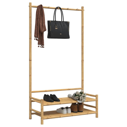 Stojan Na Oblečení S Policemi 103 X 40 X 183 Cm Bambus Hnědá A Bílá