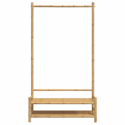 Stojan Na Oblečení S Policemi 103 X 40 X 183 Cm Bambus Hnědá A Bílá