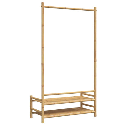 Stojan Na Oblečení S Policemi 103 X 40 X 183 Cm Bambus Hnědá A Bílá