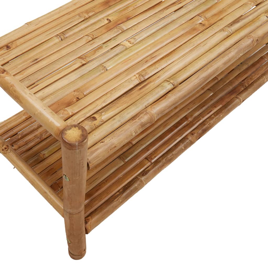 Stojan Na Oblečení S Policemi 103 X 40 X 183 Cm Bambus Hnědá A Bílá