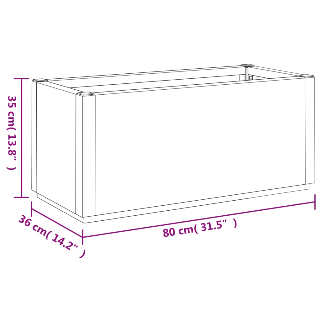 Zahradní Truhlík S Nohami Hnědý 80 X 36 X 35 Cm Pp