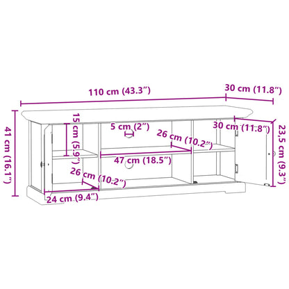 Tv Skříňka Bílá 110 X 30 X 41 Cm Kompozitní Dřevo