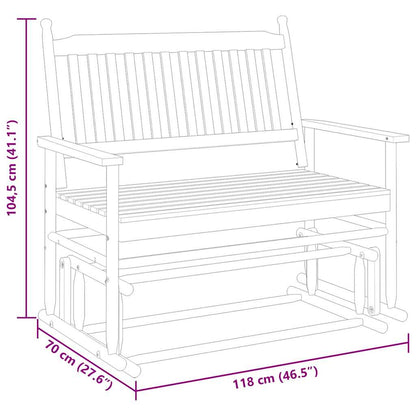 Lavice Glider 118 X 70 X 104,5 Cm Masivní Topolové Dřevo