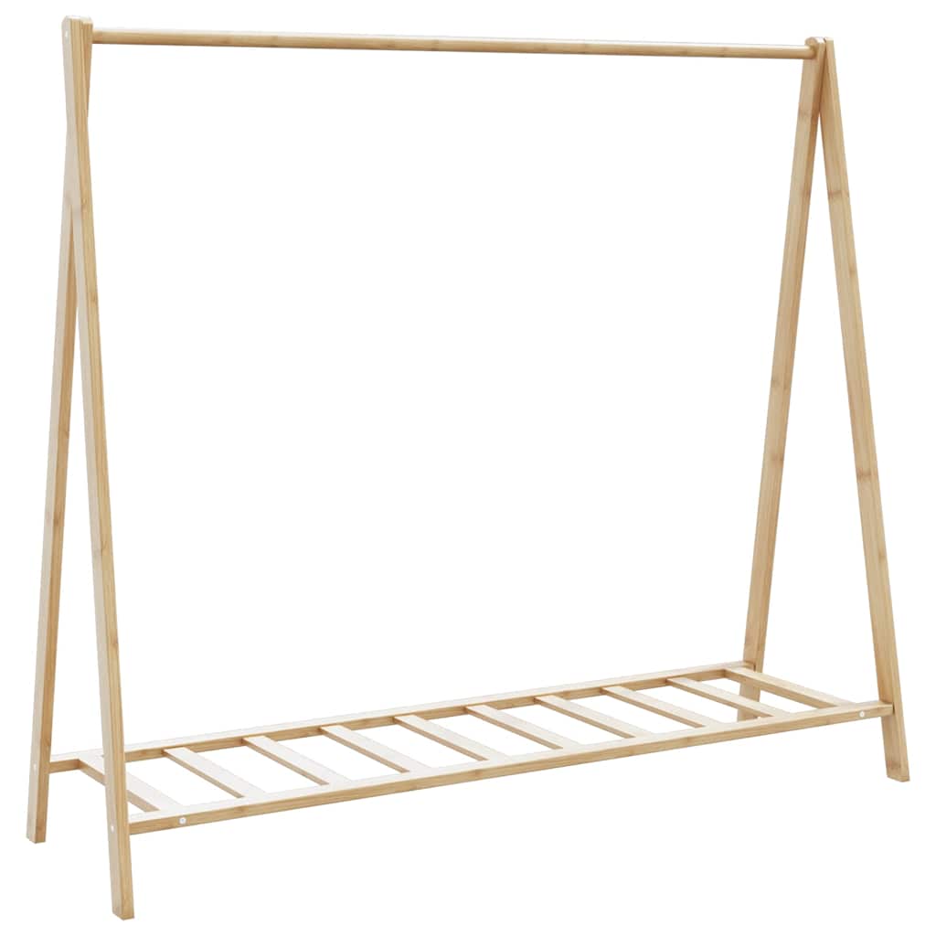 Stojan Na Oblečení S Policemi A Kolečky 106X34X106,5 Cm Bambus