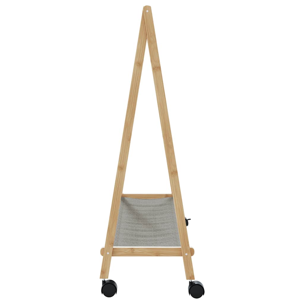 Stojan Na Oblečení S Policemi A Kolečky 106X34X106,5 Cm Bambus