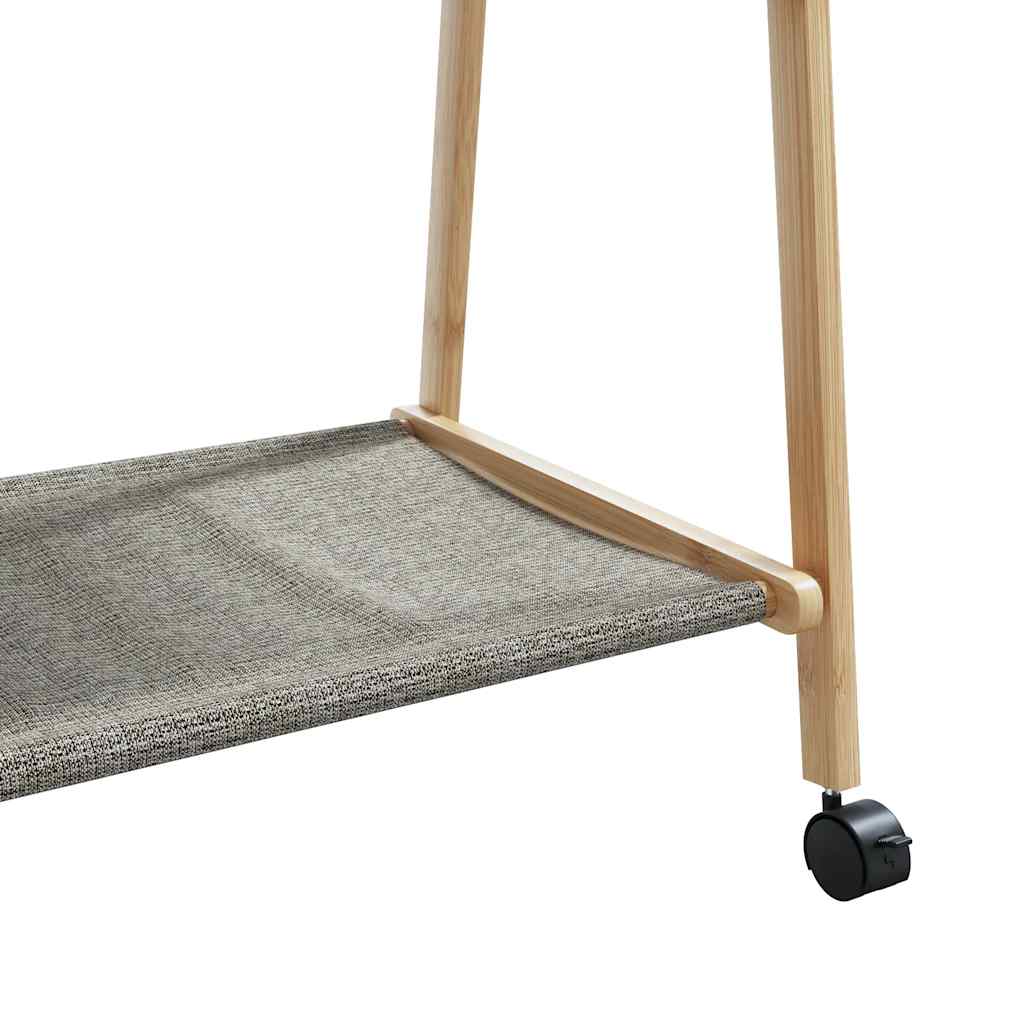 Stojan Na Oblečení S Policemi A Kolečky 106X34X106,5 Cm Bambus