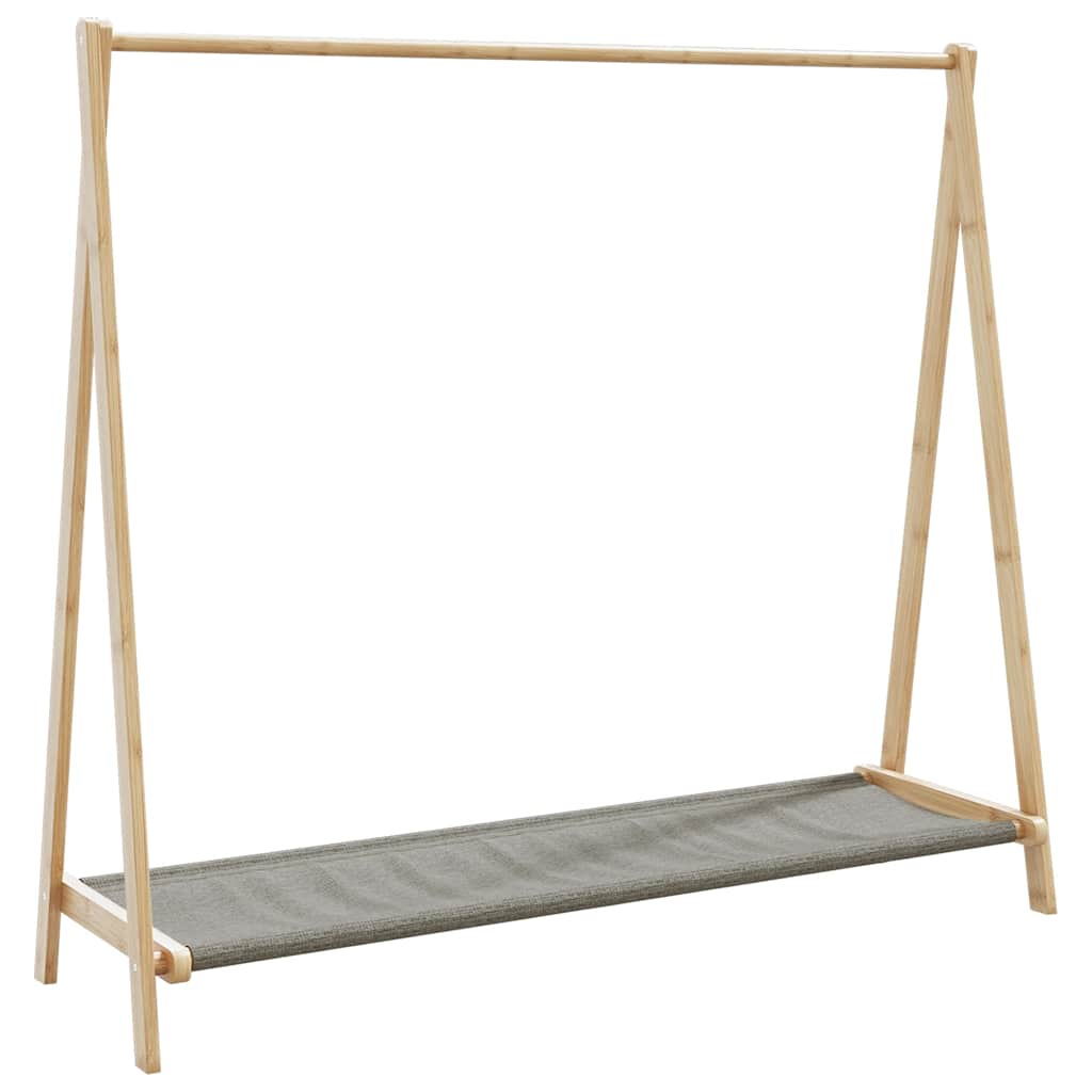 Stojan Na Oblečení S Policemi A Kolečky 106X34X106,5 Cm Bambus