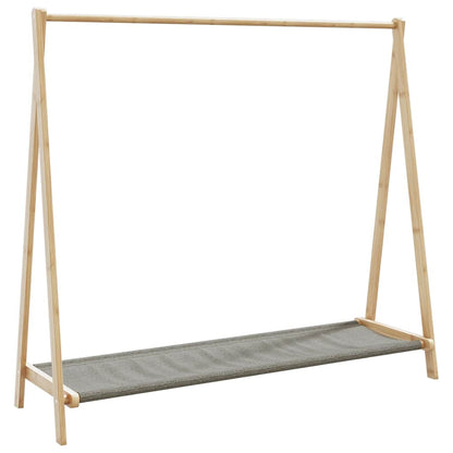 Stojan Na Oblečení S Policemi A Kolečky 106X34X106,5 Cm Bambus
