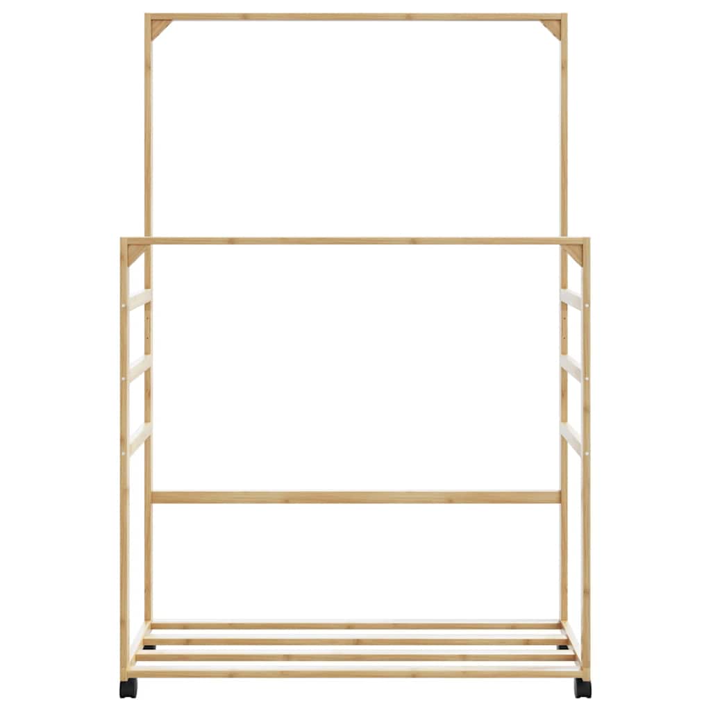 Stojan Na Oblečení S Policemi A Kolečky 90X35X155 Cm Bambus Dub Sonoma