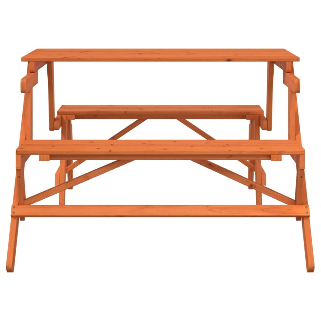 Piknikový Stůl S Lavicemi Masivní Jedle 2 V 1 Konvertibilní