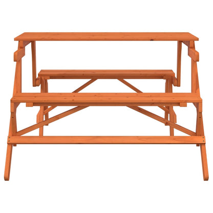 Piknikový Stůl S Lavicemi Masivní Jedle 2 V 1 Konvertibilní