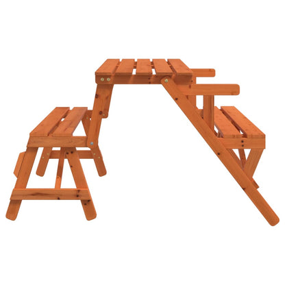 Piknikový Stůl S Lavicemi Masivní Jedle 2 V 1 Konvertibilní