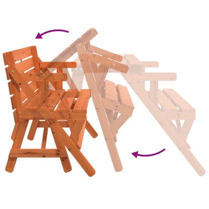 Piknikový Stůl S Lavicemi Masivní Jedle 2 V 1 Konvertibilní