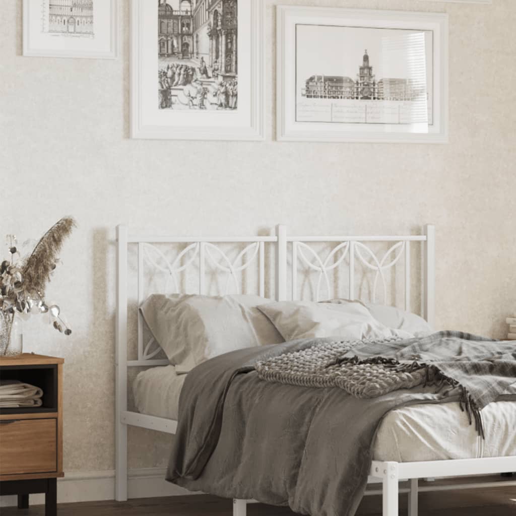 Kovové Čelo Postele Bílé